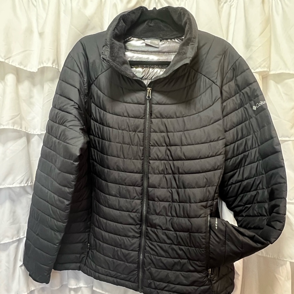 Black Columbia Omni-Heat puffer, 1X